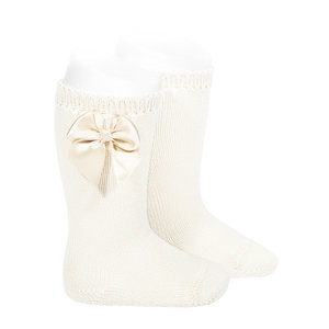 Condor Condor Kniekous met Strik Offwhite