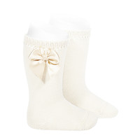 Condor Condor Kniekous met Strik Offwhite