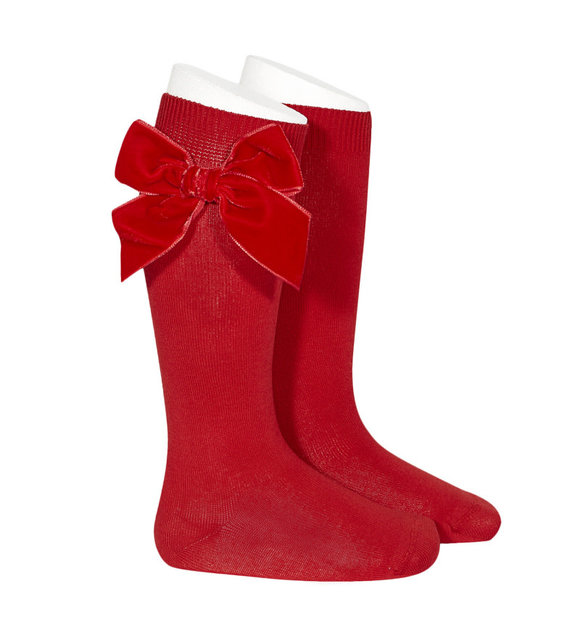 Condor Kniekousen met Velvet Strik Rood