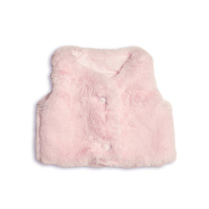 First First Teddy Fluffy Gilet Roze