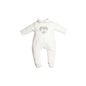 First First Heart on front Babypakje Wit/Grijs