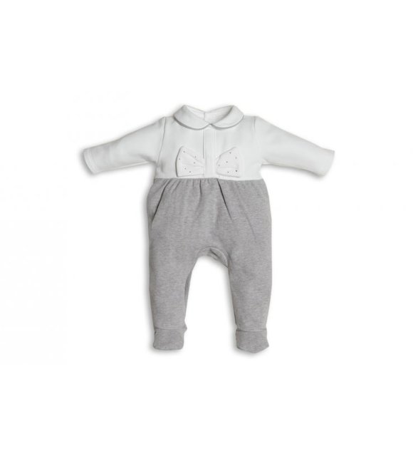 First First Ribbon Strass on front Babypakje Grijs/Wit