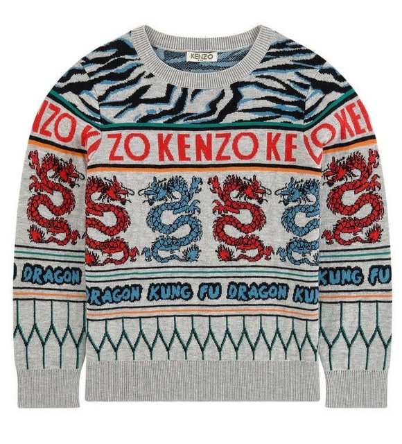 Kenzo Kenzo Trui Dragons Poppedoll Kenzo Kenzo Sweater Grijs Poppedoll