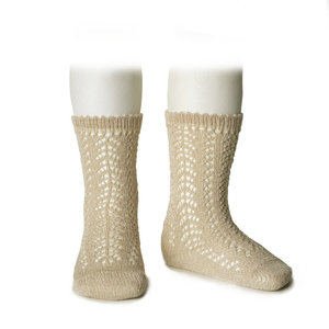 Condor Condor Opengewerkte Glitter Kniekousen Goud