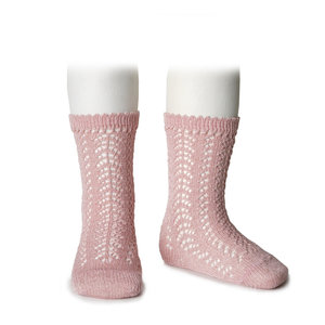 Condor Opengewerkte glitter kniekousen nude