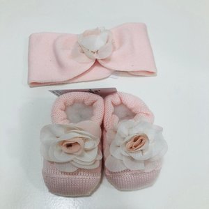 La Perla-Story Loris La Perla Haarband en Sokjes met Chiffon Bloem Roze