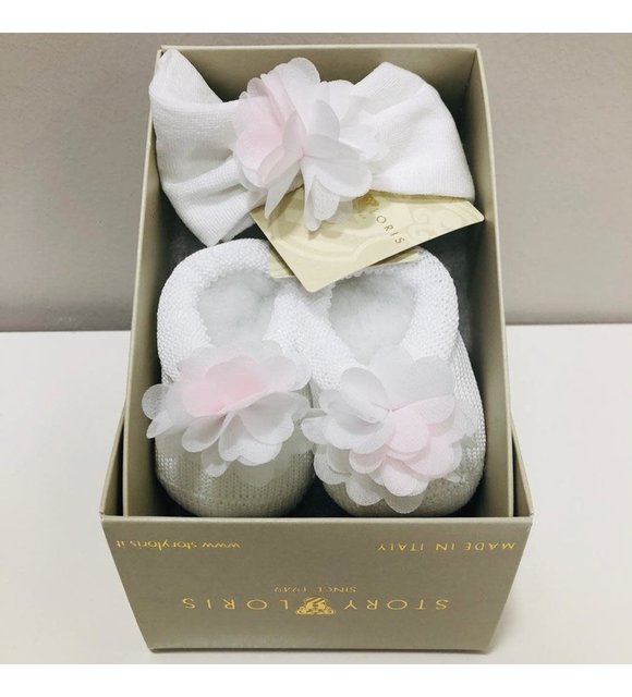 La Perla-Story Loris Story Loris Haarband en Sokjes met Chiffon Wit La Perla-Story Loris Story Loris Haarband en Sokjes met Chiffon Wit