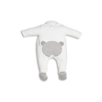 First First Glitter Teddy on back Babypakje Wit/Zilver