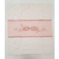 Ladia Ladia Omslagdoek/Deken met Bont Creme/Roze