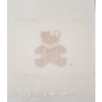Ladia Ladia Omslagdoek/Deken met Beer Creme