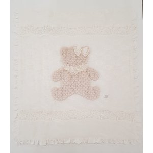 Ladia Ladia Omslagdoek/Deken met Beer Creme