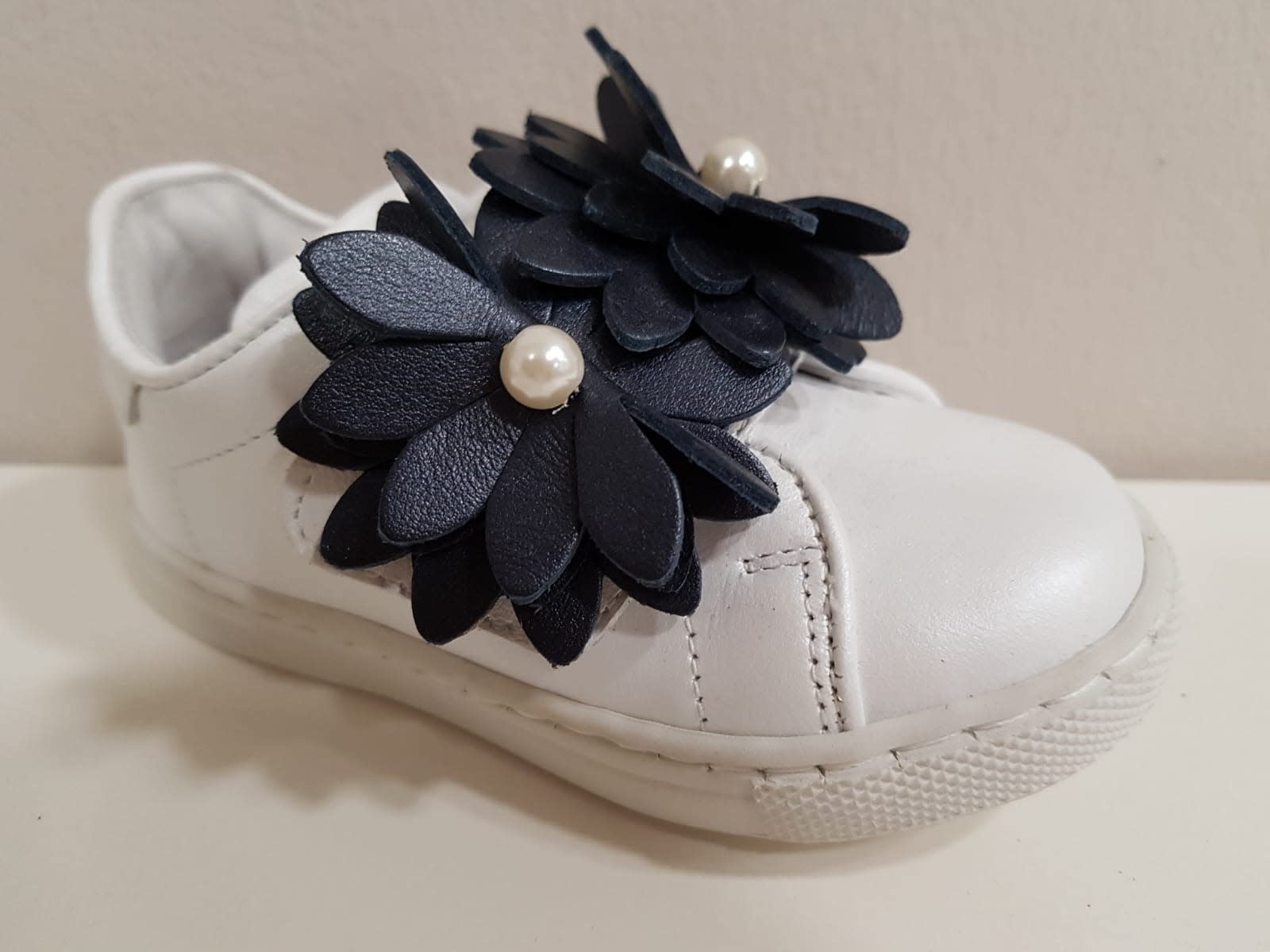 Zecchino D'oro Zecchino D'oro Witte Sneakers met Blauwe Bloemen - Poppedoll