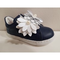 Zecchino D'oro Zecchino D'oro Blauwe Sneakers met Witte Bloemen - Poppedoll