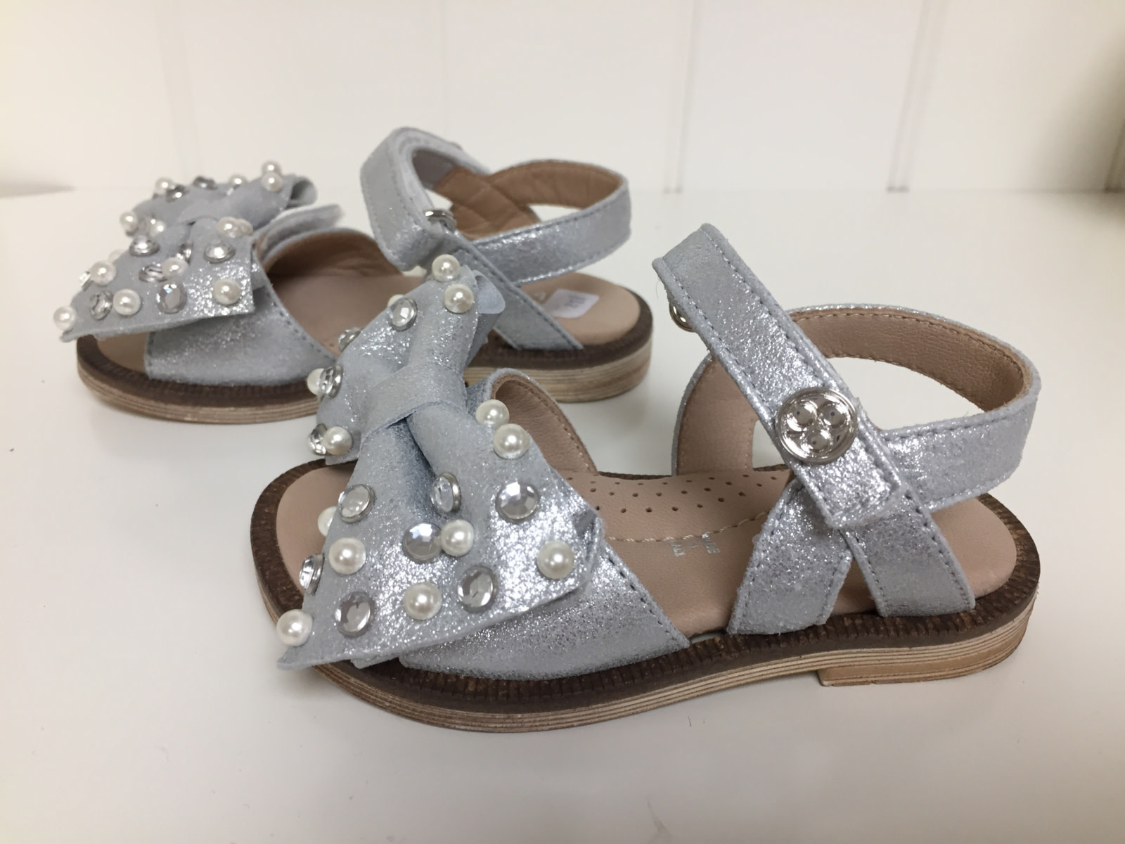 Florens Sandalen met Strik Zilver - Poppedoll