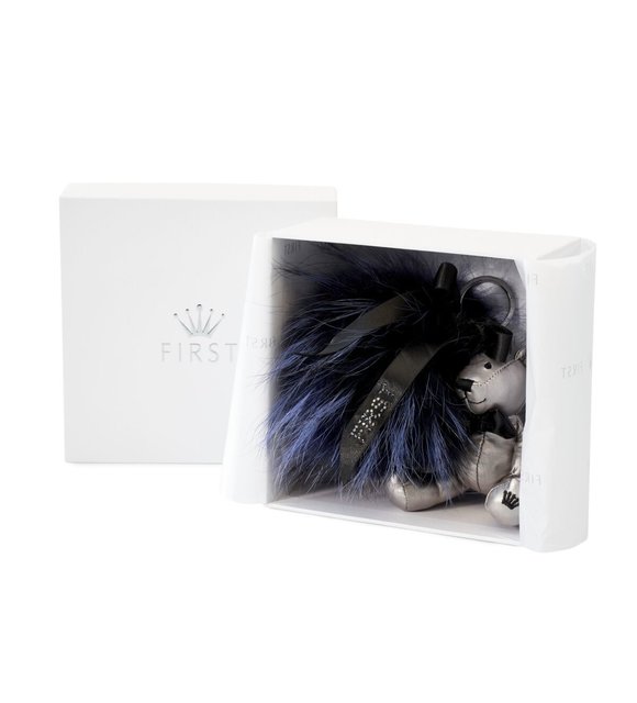 First First Sleutelhanger met Beer Blauw Bontje