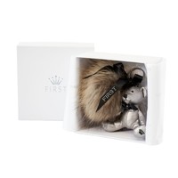 First First Sleutelhanger met Beer Beige Bontje