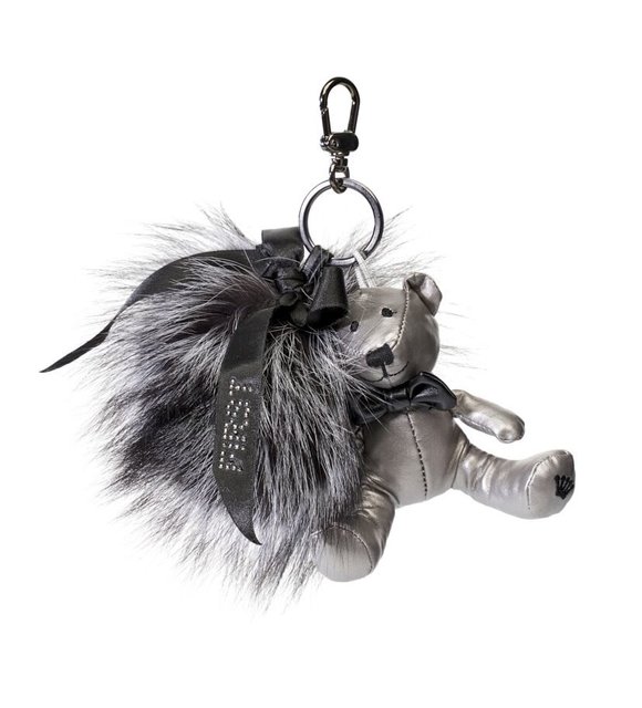 First First Sleutelhanger met Beer Grijs Bontje