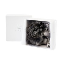 First First Sleutelhanger met Beer Grijs Bontje