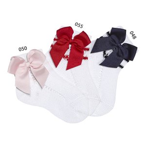 Condor Condor Korte Sokjes met Strik Wit/Rood