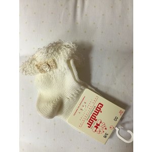 Condor Condor Sokjes met Randje en Strikje Creme