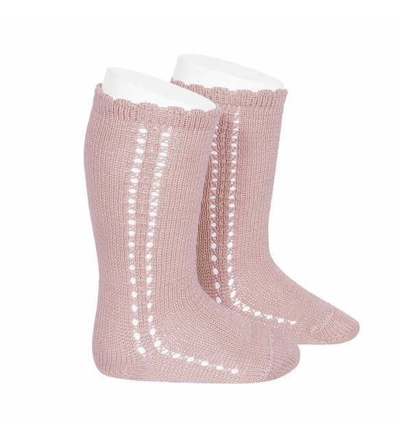 Condor Condor Kniekousen Zijkant Opengewerkt Oud Roze