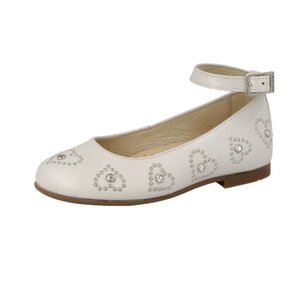 Andanines Andanines Ballerina’s met Hartjes Creme