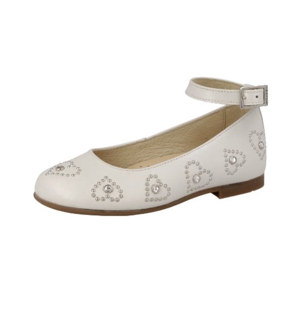 Andanines Andanines Ballerina’s met Hartjes Creme