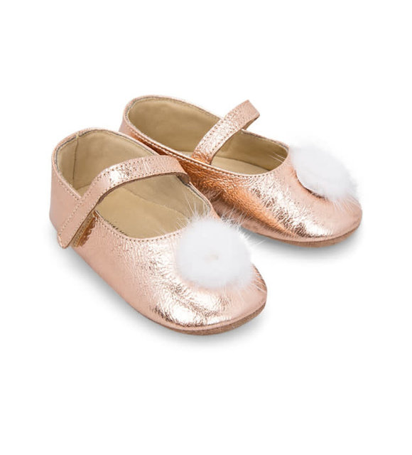 Babywalker Babywalker Ballerina's met Bontje Rosé Goud