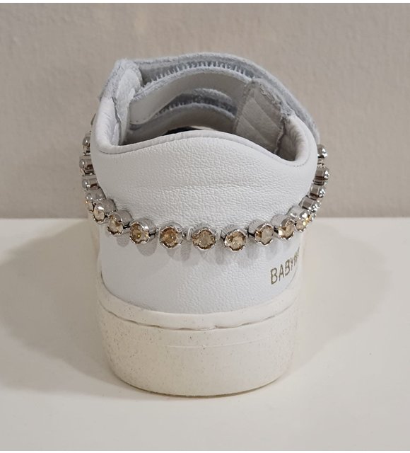 Babywalker Babywalker Sneaker met Strass Wit/Goud