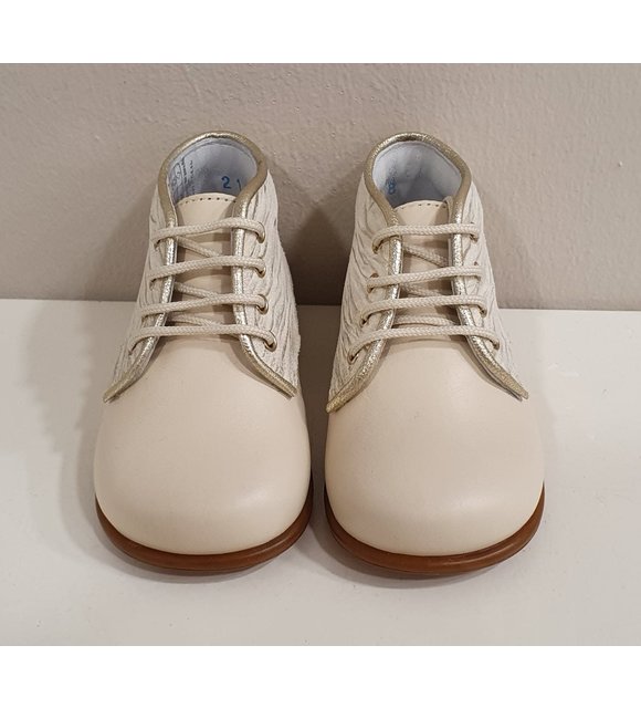 Beberlis Beberlis Schoenen met Veter Creme