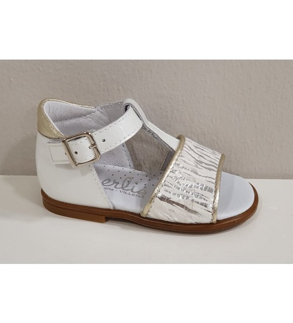 Beberlis Beberlis Sandalen Wit/Zilver