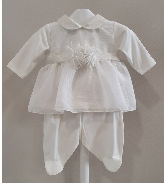 Ninnaoh Ninnaoh 2-delig Babypakje met Mutsje Offwhite