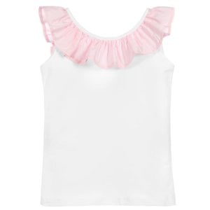 Phi Phi shirt met Roze Ruffle Rand
