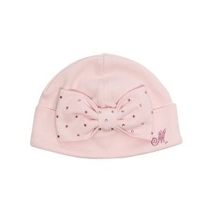Monnalisa Monnalisa Mutsje met Strass Strik Roze
