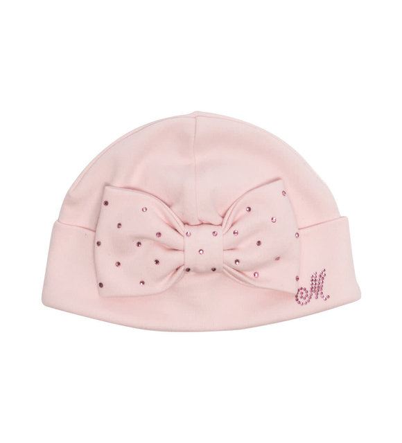Monnalisa Monnalisa Mutsje met Strass Strik Roze