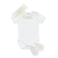 La Perla-Story Loris Story Loris Romper, Sokjes en Haarband Creme