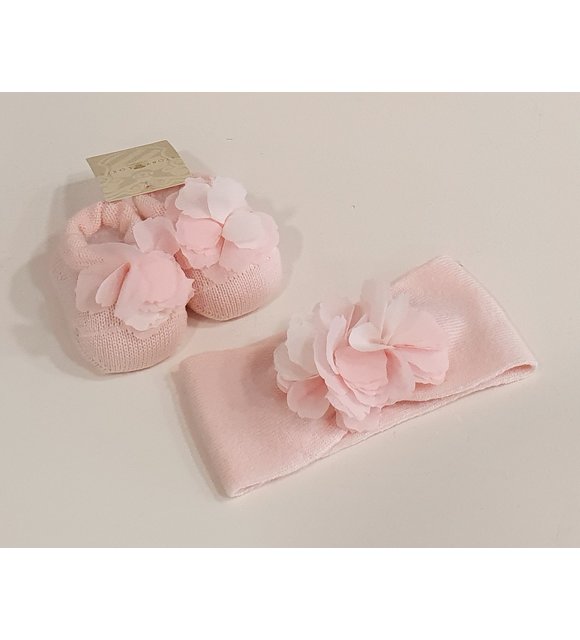 La Perla-Story Loris Story Loris Babypakje, Haarband en Sokjes Offwhite/Roze