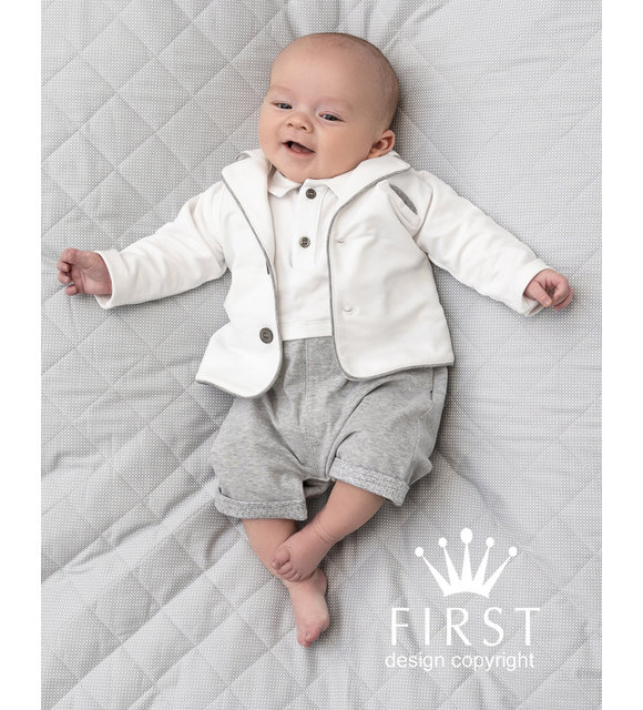 First First 2-delige Set Wit/Grijs