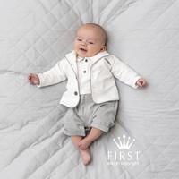 First First 2-delige Set Wit/Grijs