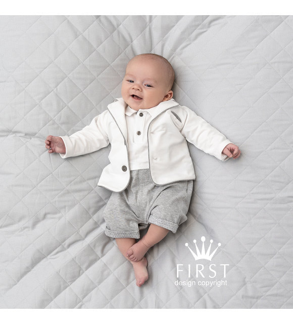 First First 2-delige Set Wit/Grijs