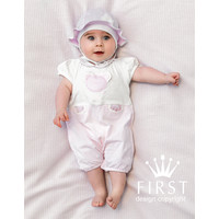 First First Zomerpakje met Beertje Roze/Wit