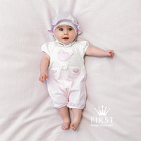 First First Zomerpakje met Beertje Roze/Wit