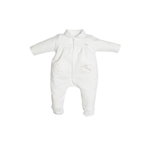 First First Babypakje met Heart Pockets met Strass Wit