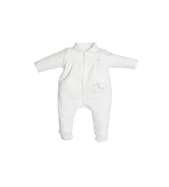 First First Babypakje met Heart Pockets met Strass Wit