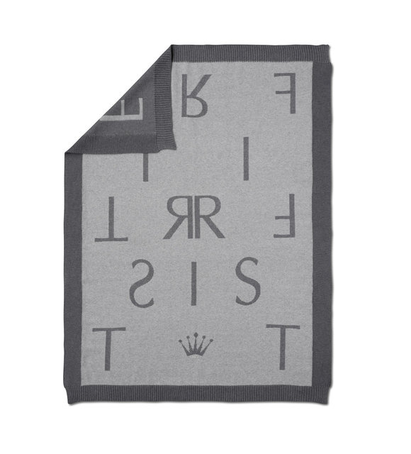 First First Deken met Letters Grijs