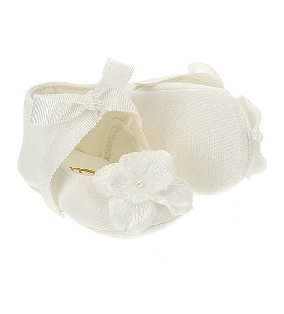 Monnalisa Monnalisa Babyschoentjes met Bloemetje Offwhite