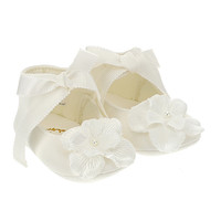 Monnalisa Monnalisa Babyschoentjes met Bloemetje Offwhite