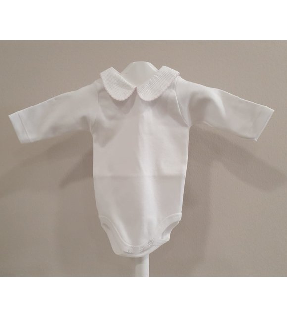 Babidu Babidu Romper met Kraagje Wit/Roze