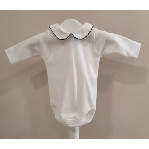 Babidu Babidu Romper met Kraagje Wit/Donkerblauw