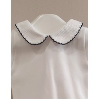 Babidu Babidu Romper met Kraagje Wit/Donkerblauw